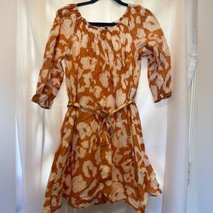 Elizabeth And James Women's Uptown Day Glow Dress XS tie waist 100% cotton